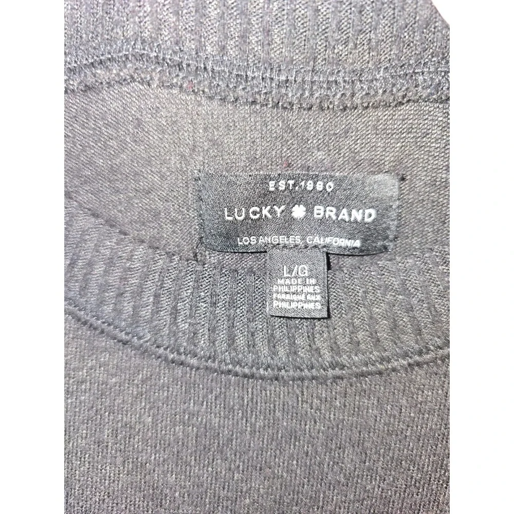 Lucky Brand Womens Black Crew Neck Pullover Knit Sweater Size‎ Large L/G RN80318